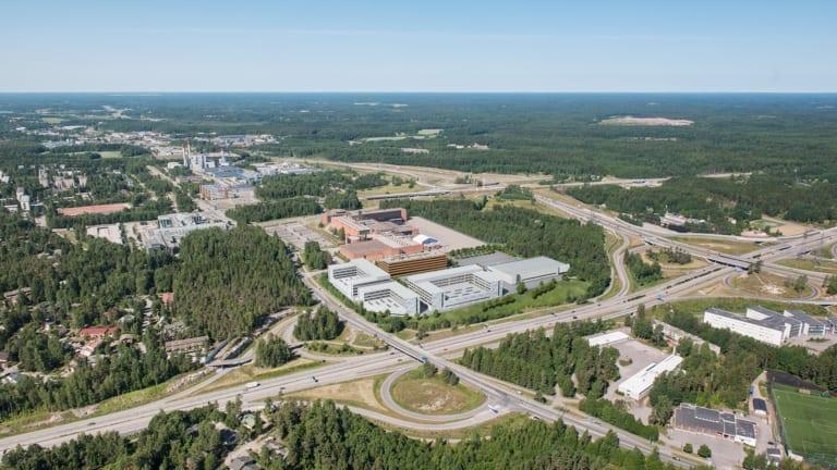 Ilmakuvaan toteutettu haivainnekuva rakennuksesta.